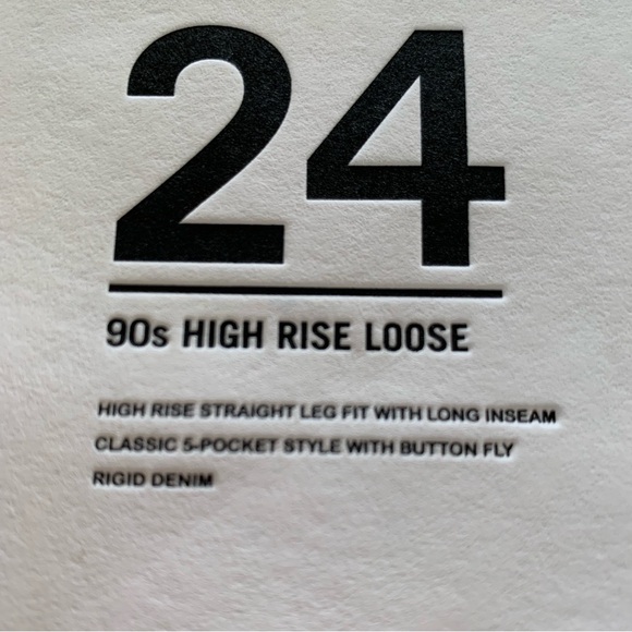 RE/DONE 90s High Rise Loose Jeans Straight Leg Distressed Button Fly Size 24 - Picture 8 of 9